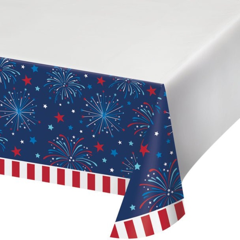 4th Of July Freedom Fireworks Paper Tablecover 54" x 102" | 1ct