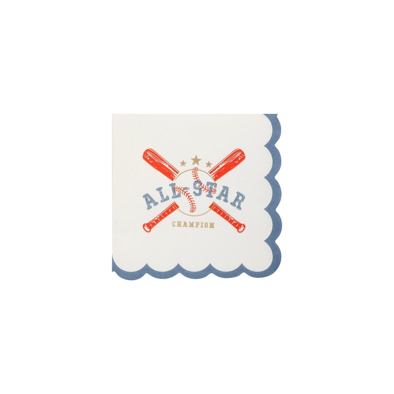 Baseball All Star Paper Cocktail Napkins | 18 ct