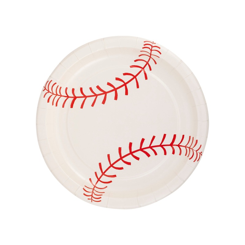 Baseball Shaped Paper Plates 8" | 8 ct