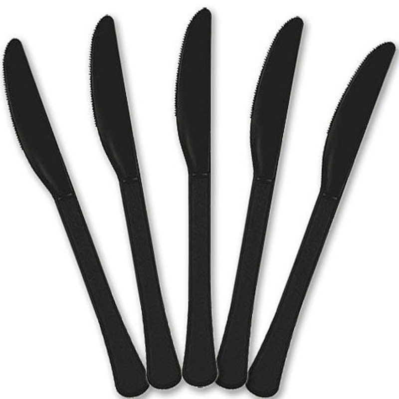 Black Plastic Knives | 20ct
