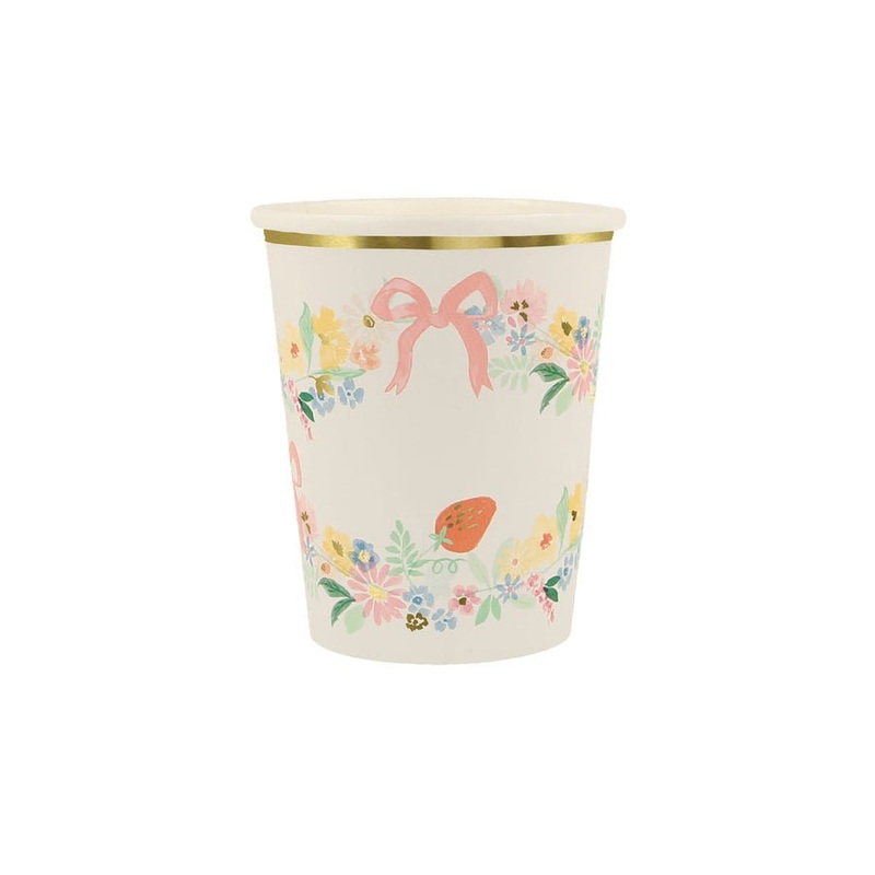 Elegant Floral Cups 9 oz. | 8 ct