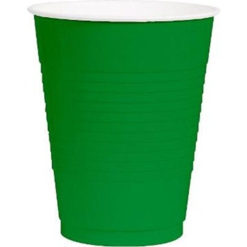 Festive Green 12oz Plastic Cups | 50ct