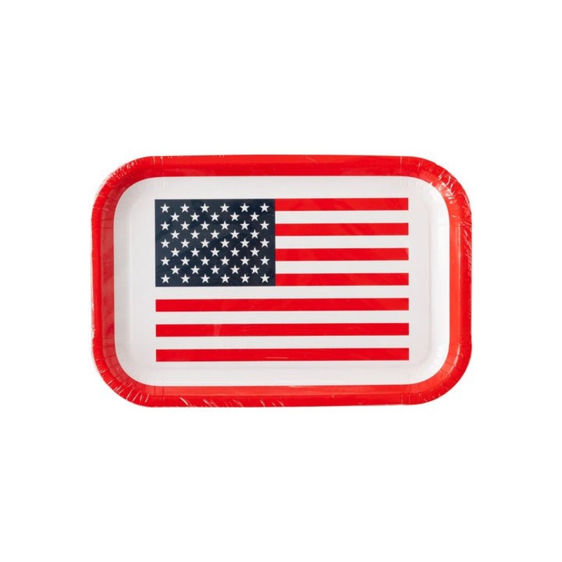 Flag Shaped Paper Plate 10" | 8 ct