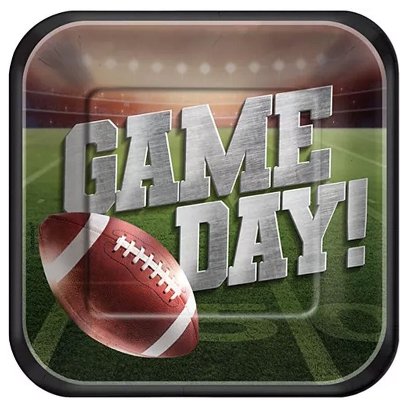 Football Game Day Square Paper Plates 9 | 18 ct