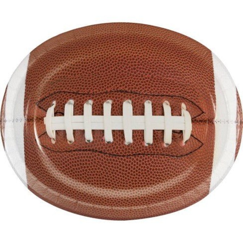 Football Oval Plates Brown 12" | 8ct