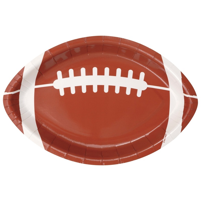 Football Shaped Paper plates 9" | 8 ct