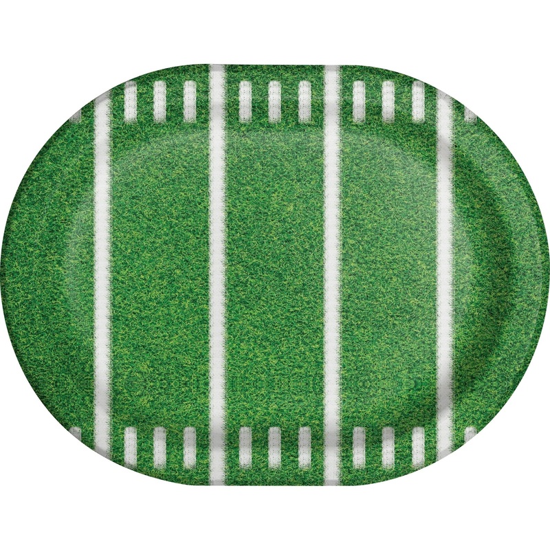 Football Tailgate Time Oval Platter 12" | 8 ct