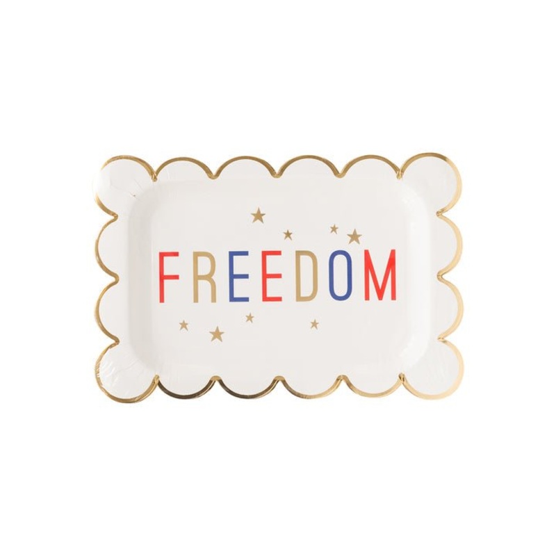 Freedom Scalloped Plate 11.5" x 7.5" | 8 Count