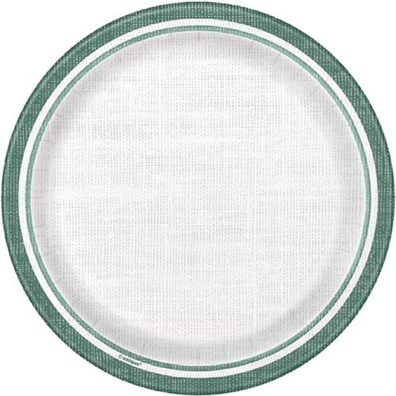 Fresh Greens Botanical Stripe Paper Plates 7" | 8ct