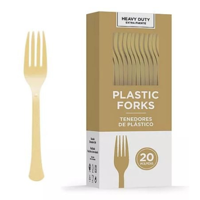 Gold Heavy Duty Plastic Forks | 20ct
