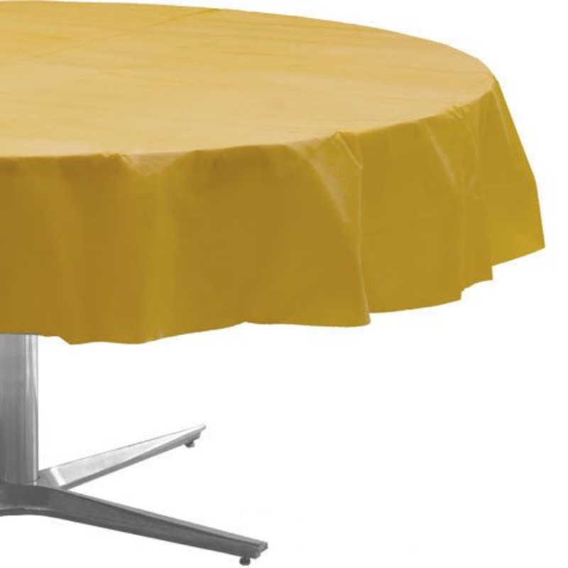 Gold Round Table Cloth 84" | 1ct