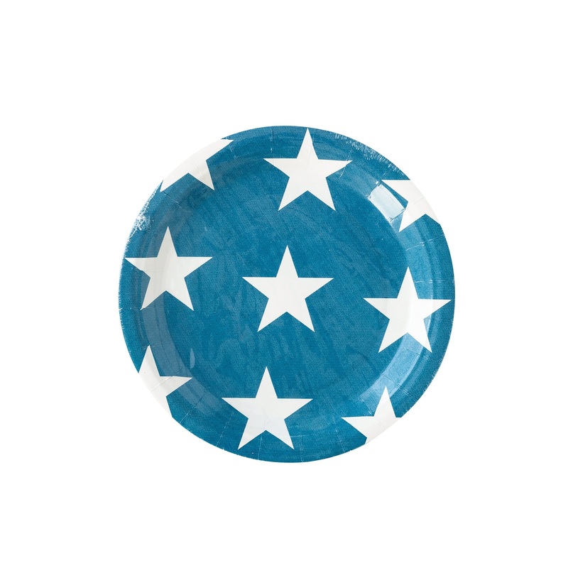 Hamptons Navy Star Round Paper Plates 9" | 8ct