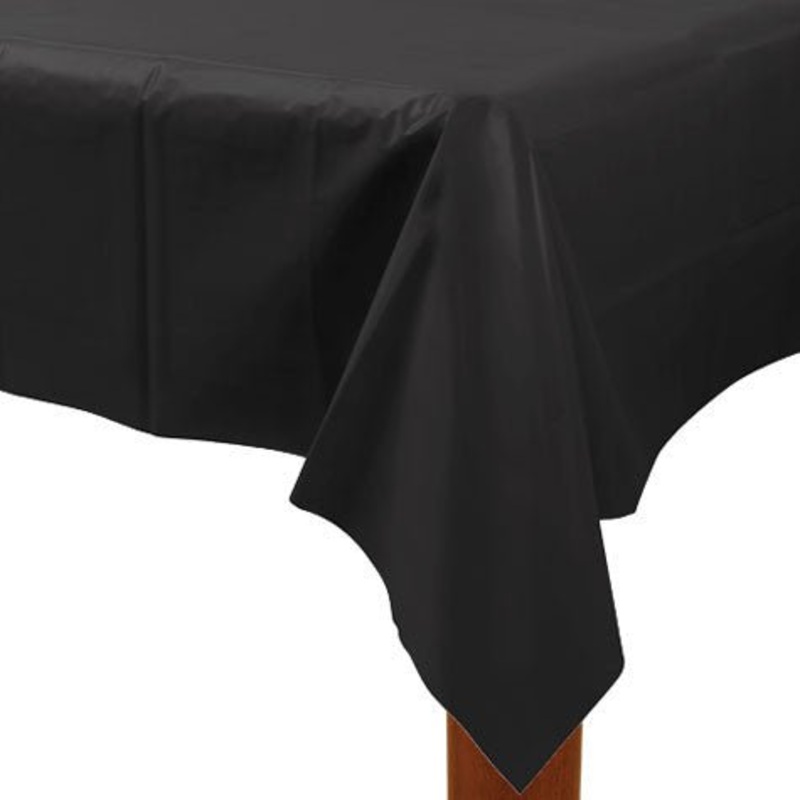 Jet Black Rectangular Table Cover 54" x 108" | 1ct