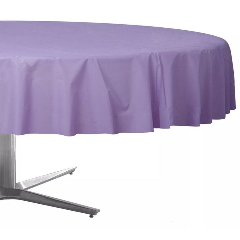 Lavender Plastic Table Cover 84" Round | 1ct