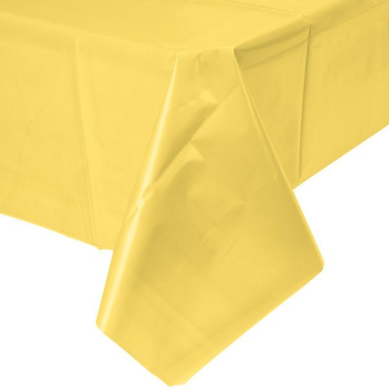 Light Yellow Plastic Tablecover 54"x108" | 1ct