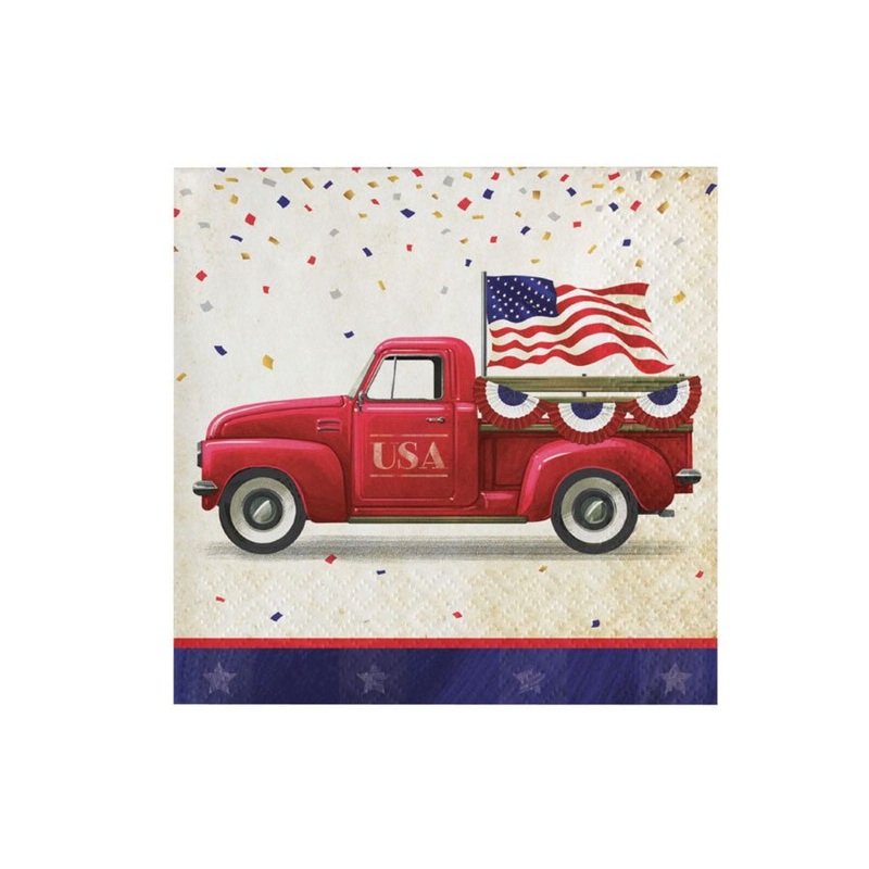 Patriotic Parade Beverage Napkins | 16ct