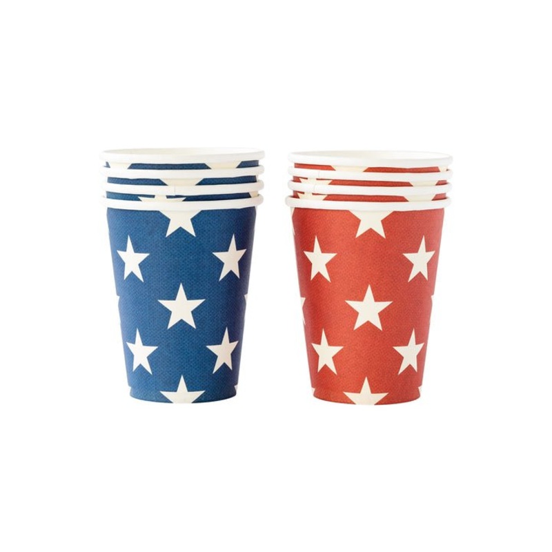 Red And Blue Star Paper Cups 12 oz. | 8 ct
