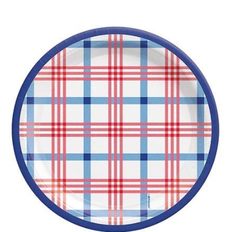 Summer Block Party Plaid Dessert Plates 7" | 20ct