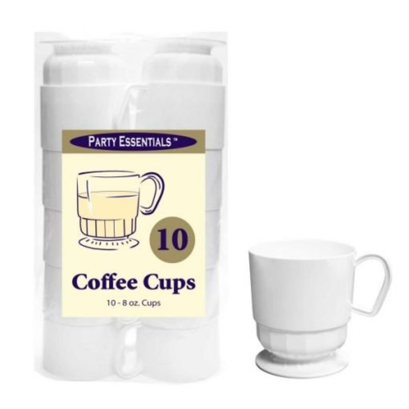White Plastic Coffee cups 8 oz. | 10 ct