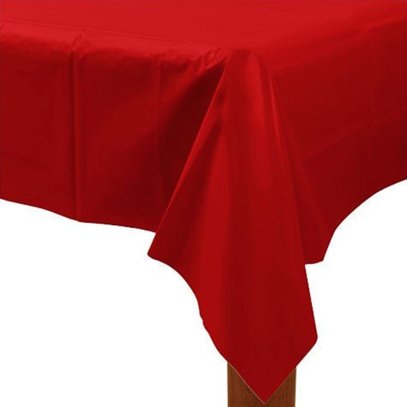 Apple Red Rectangular Table Cover 54" x 108" | 1ct