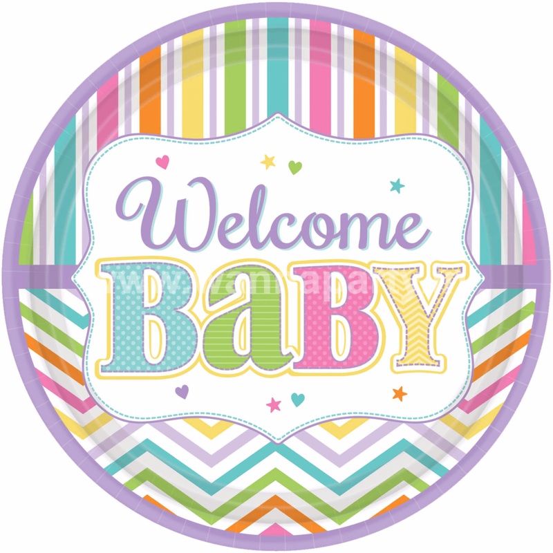 Baby Shower Theme Party Paper Plates - 9 inches - 9PC