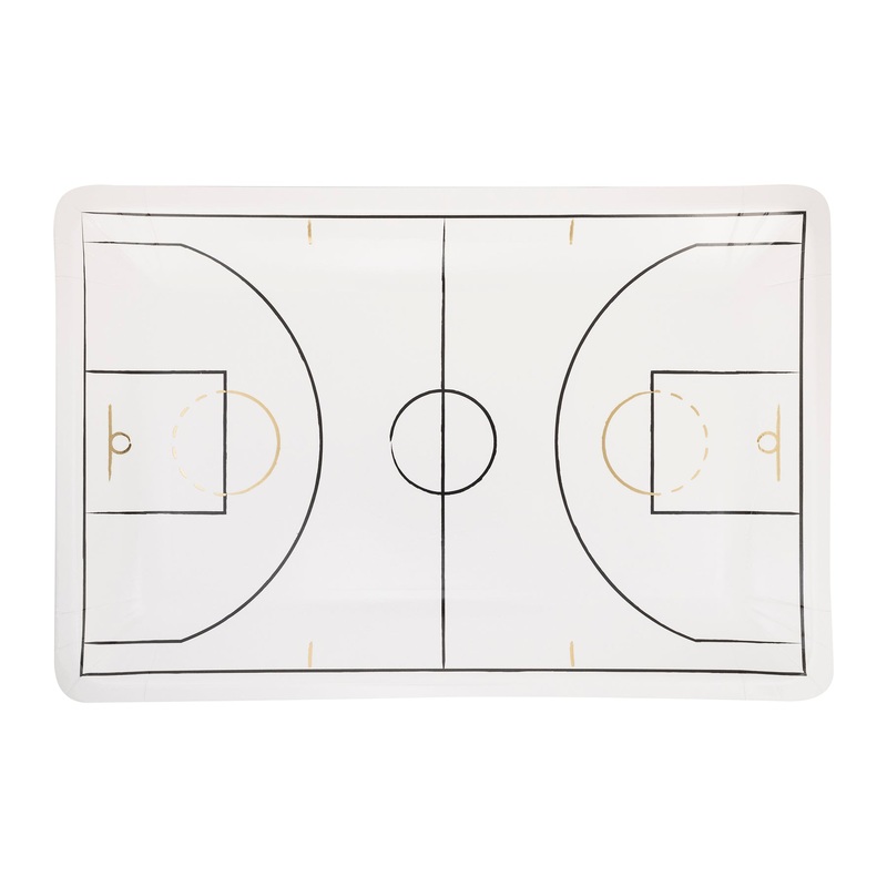 Basketball Court Shaped Paper Plates 11" | 8 ct