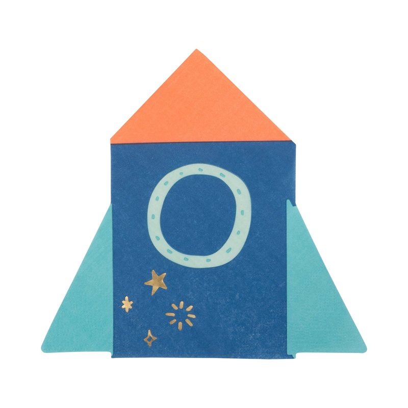Blast Off Rocket Shaped Paper Napkin | 18 ct