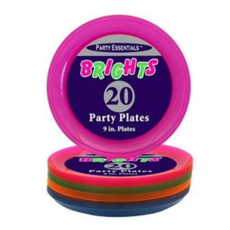 Brights Neon Plastic Dinner Plates | 20ct
