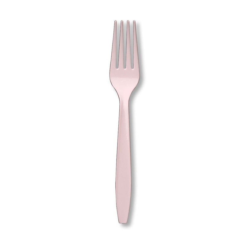 Classic Pink Plastic Forks | 24 ct
