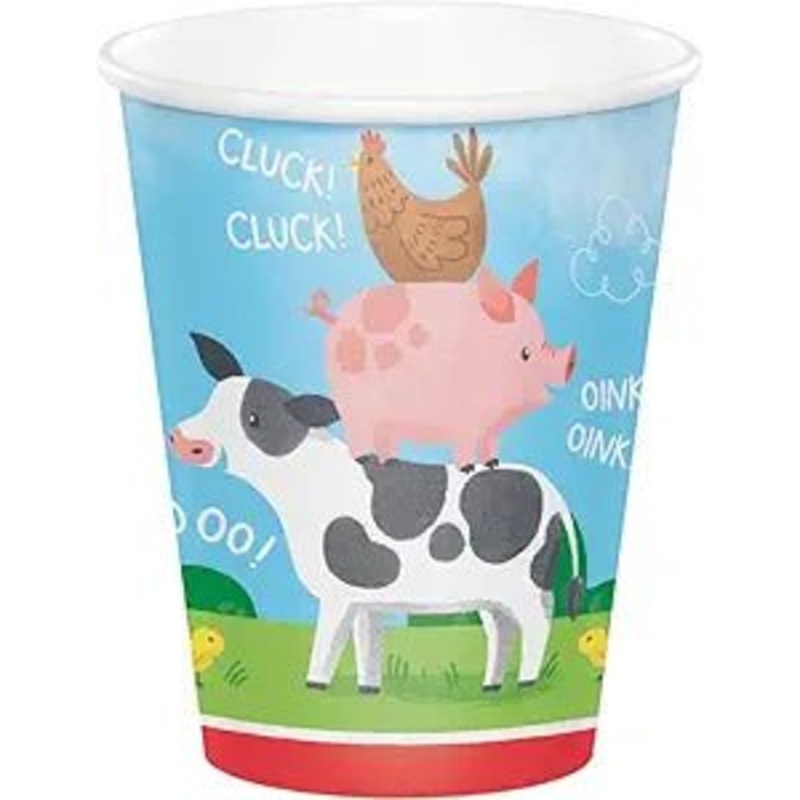 Farm Animals Paper Cups 9oz | 8 ct