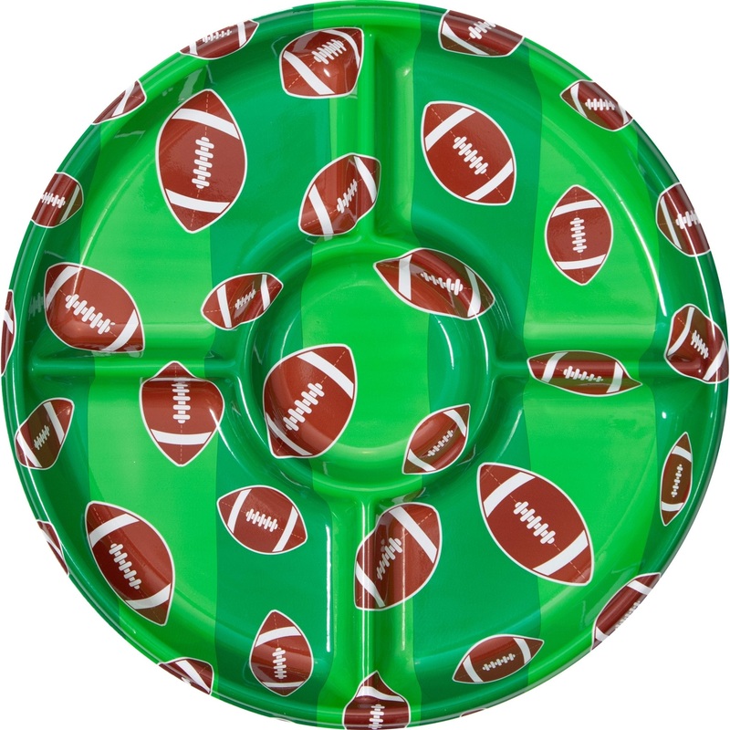 Football Plastic Compartment Tray 14.7" | 1 ct
