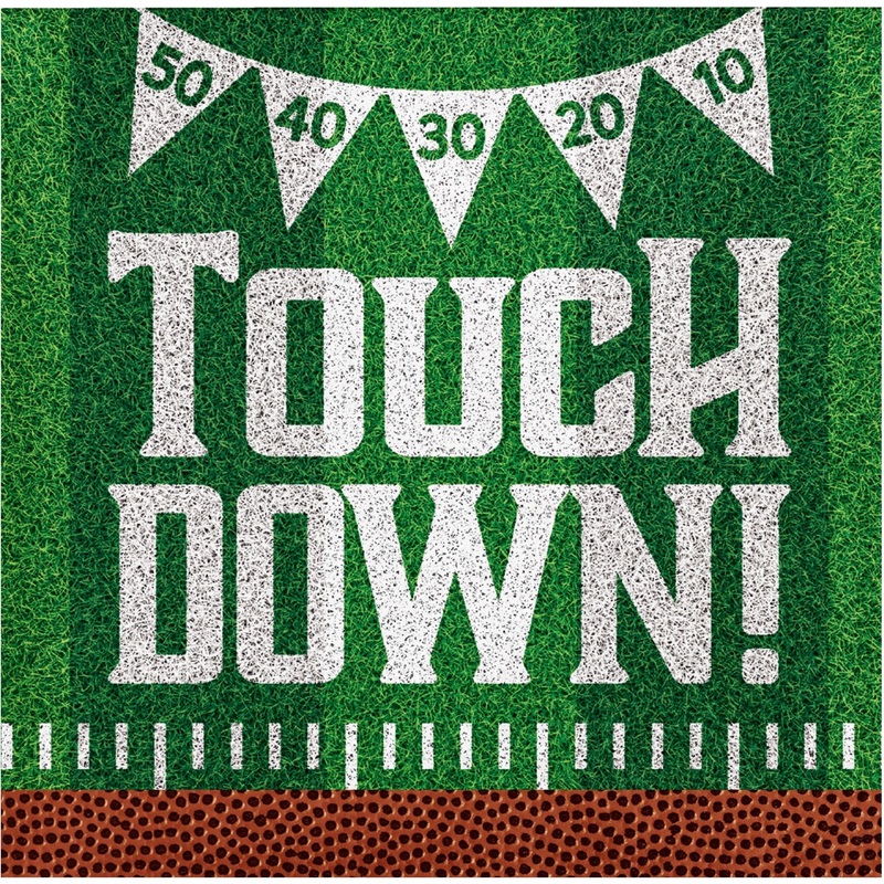 Football Tailgate Time Touch Down Beverage Napkins | 16 ct