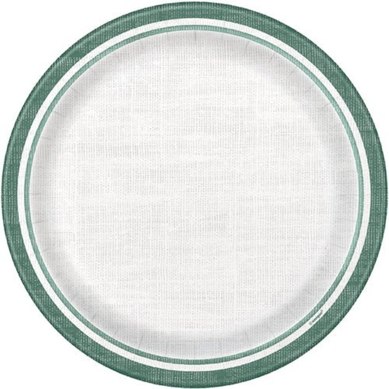 Fresh Greens Botanical Stripe Paper Plates 9" | 8ct