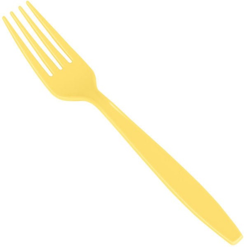 Light Yellow Heavy Weight Plastic Forks | 24ct
