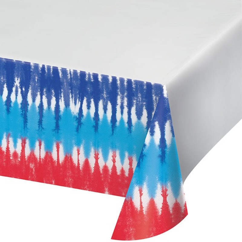 Patriotic Tie Dye Paper Tablecloth | 1ct