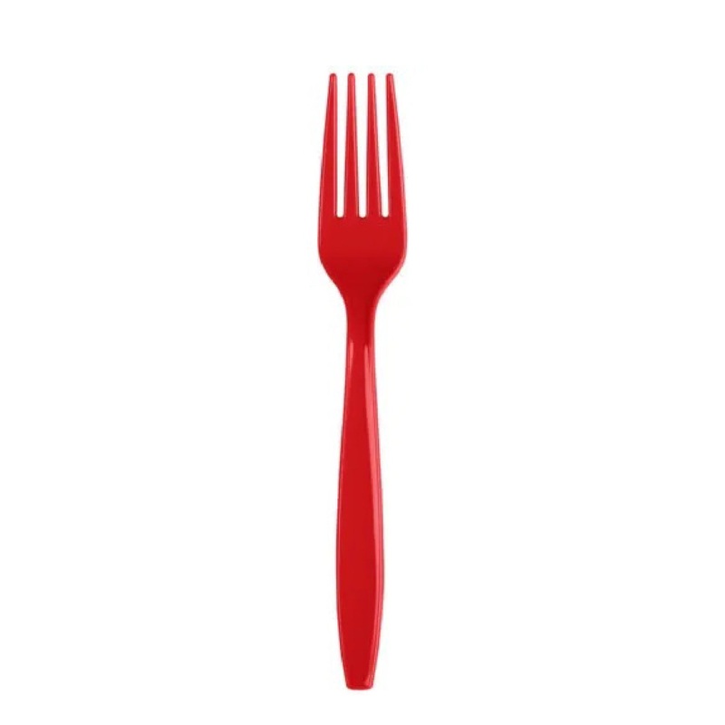 Premium Plastic Red Forks - 20Ct