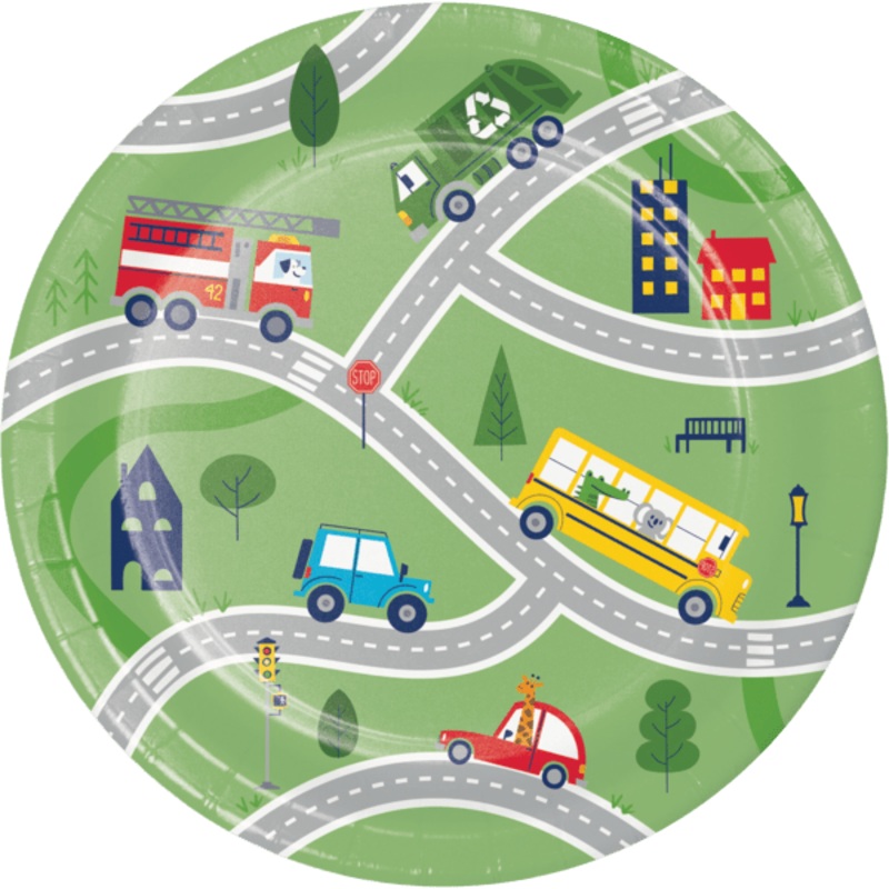Transportation Time Desert Paper Plates 7" | 8 ct