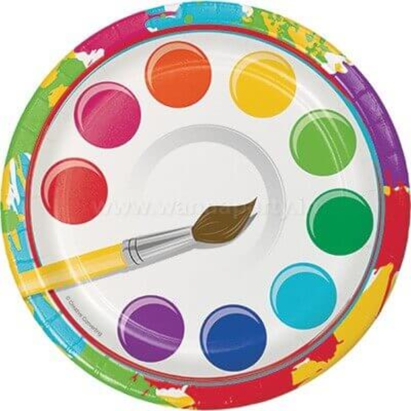 Art Attack Theme Party Dessert/Starters Plates - 7 inches - 8PC