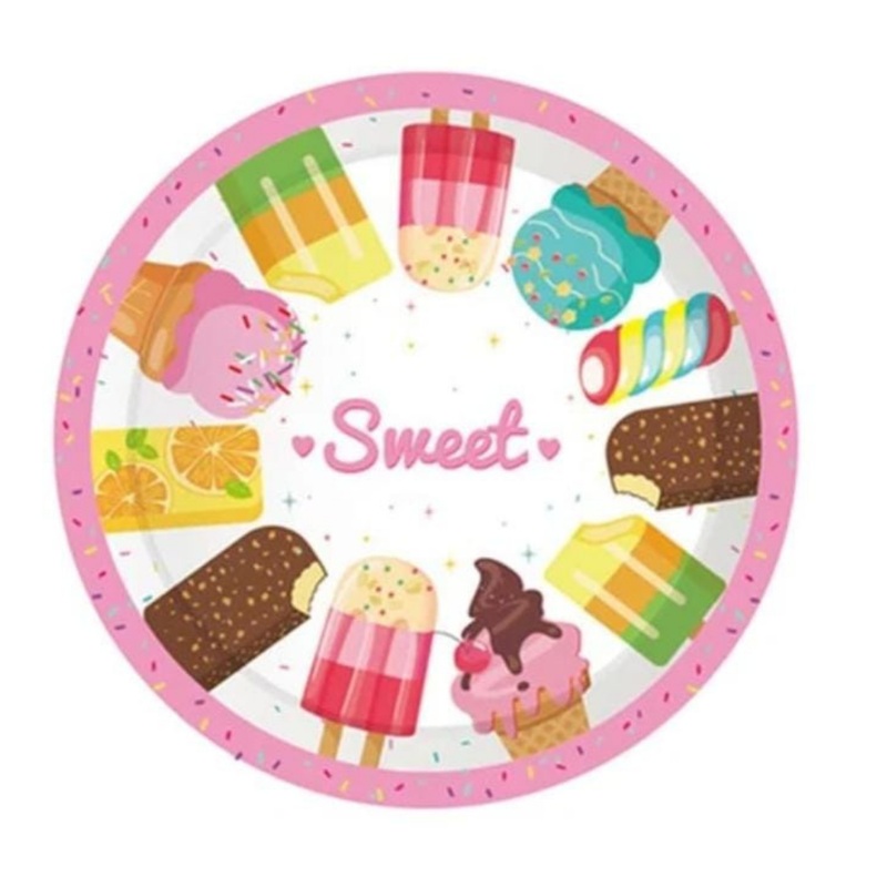 Candy Theme Party Paper Plates - 9 inches - 8PC