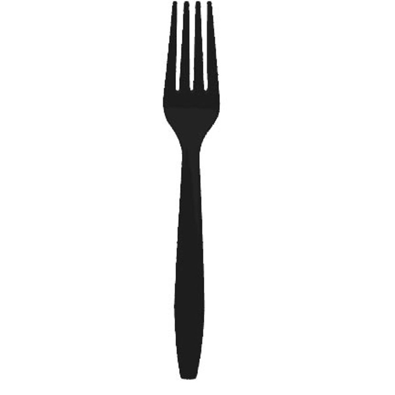 Jet Black Big Party Pack Box Mid Weight Plastic Fork 100 ct