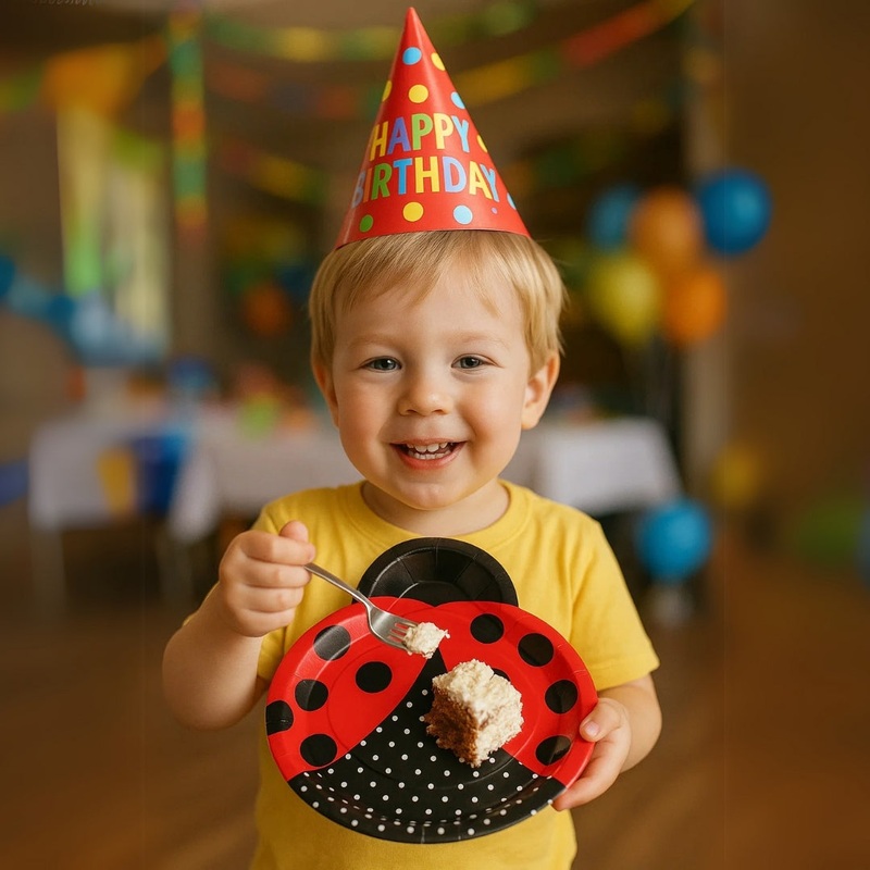 Lady Bug Theme Party Paper Plates - 9 inches - 8PC