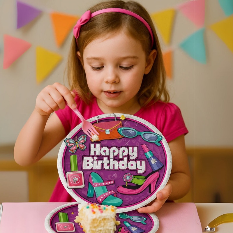 Make up Glitz and Glamour Theme  Party Paper Plates - 9 inches - 8PC