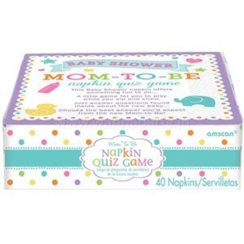 Napkin Trivia Game Baby Shower - 40pc