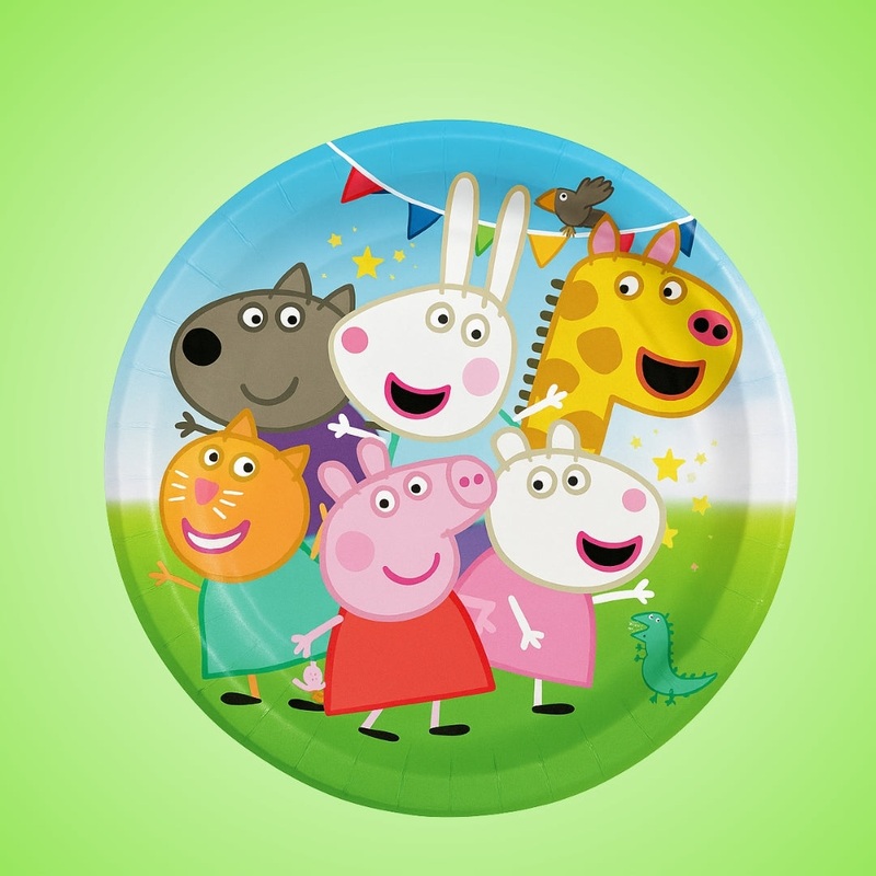 Peppa Pig & Friends Theme Party Paper Plates - 9 inches - 8PC