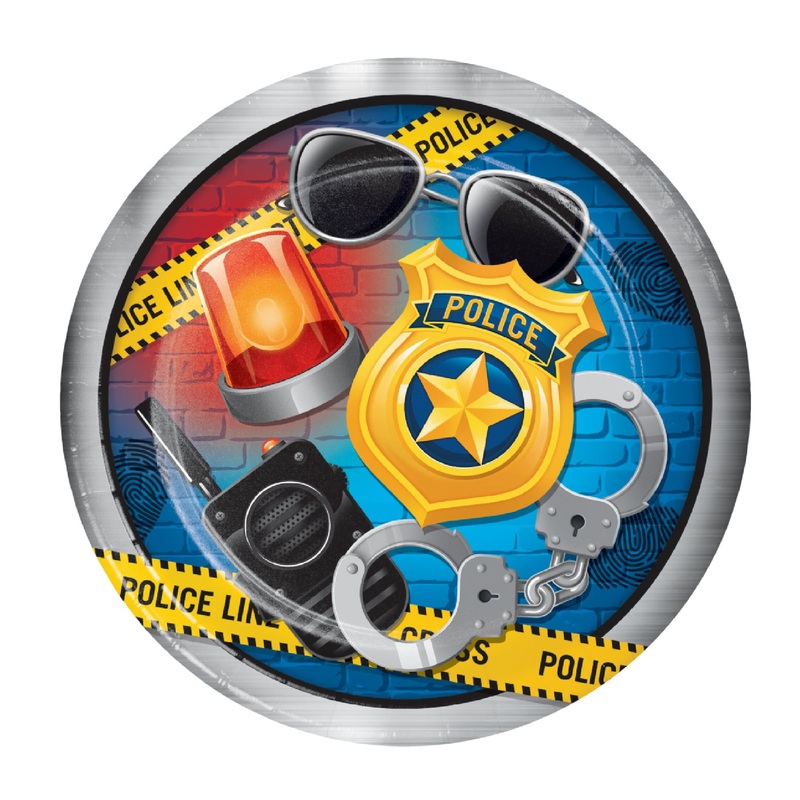 Police Theme Party Paper Plates - 9 inches - 8PC