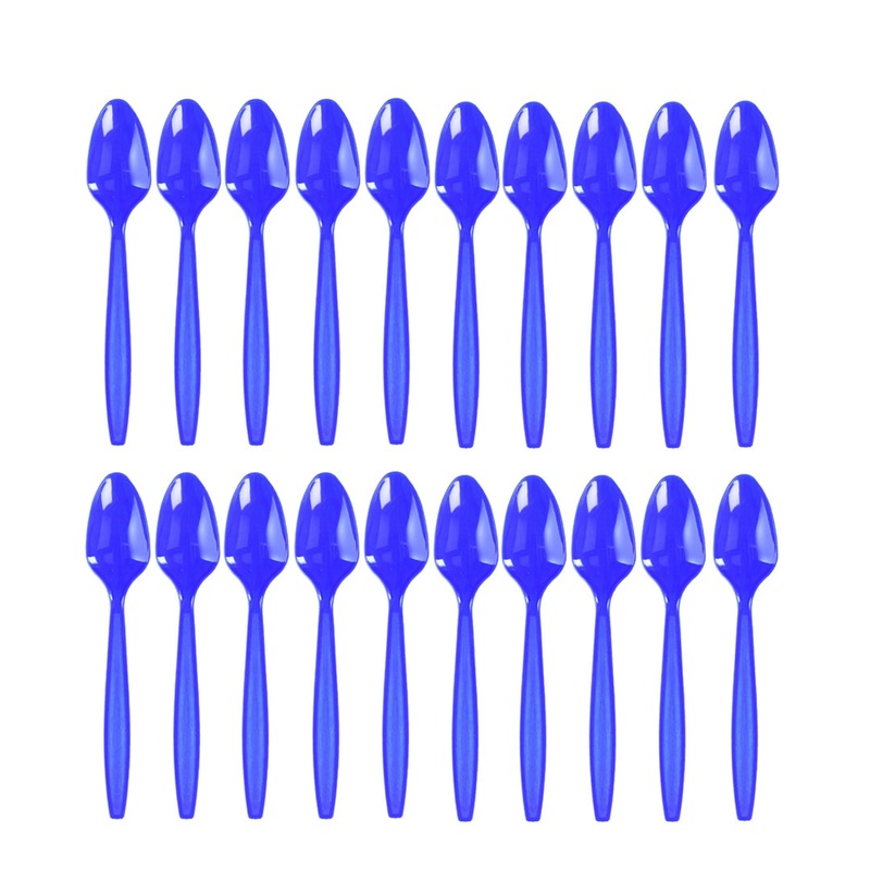 Premium Plastic Royal Blue Spoons - 20CT