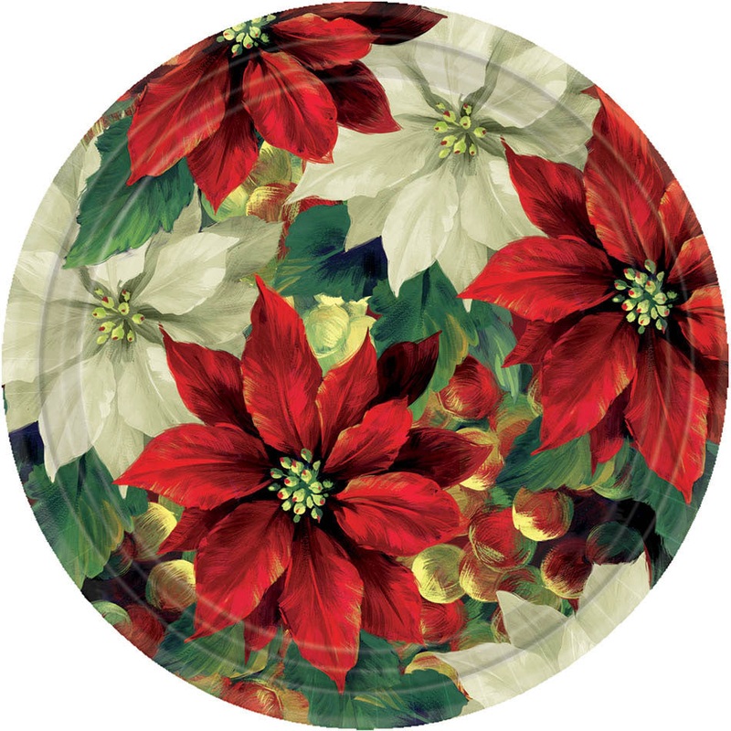 Regal Poinsettia Dessert Plates (8ct)
