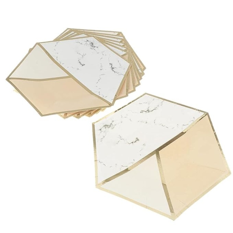 Rose Gold Hexagon Paper Plates - 9 inches - 10PC