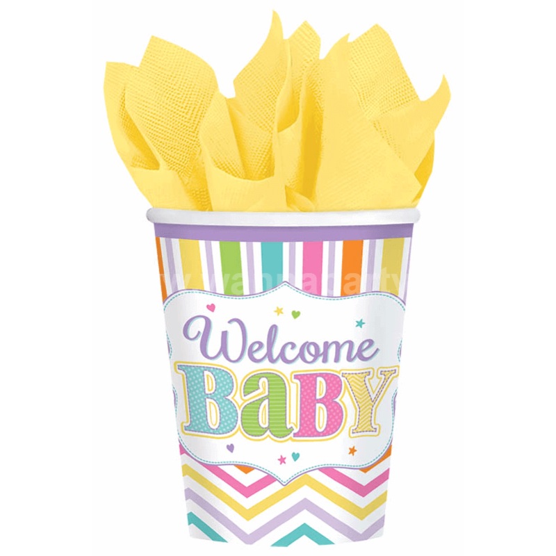 Welcome Baby Shower 9oz Cups -9PC
