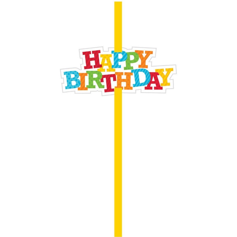 Birthday Stripes Straws (6ct)